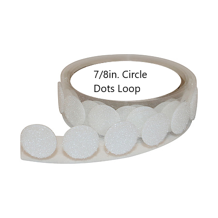 7/8-inch White Adhesive Coin Dots Hook and/or Loop Sew-on Sticky Dots Fasteners Tape