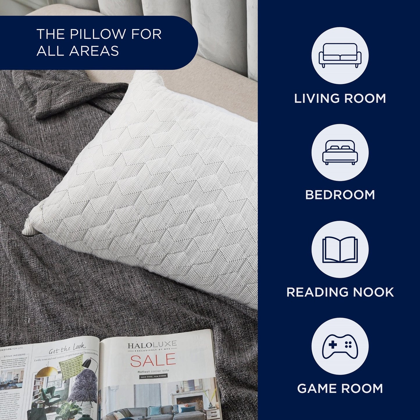 Quilted Standard/Queen or King Bed Sleeping Bed Pillows Made in the USA Lite Gray 2 Pack