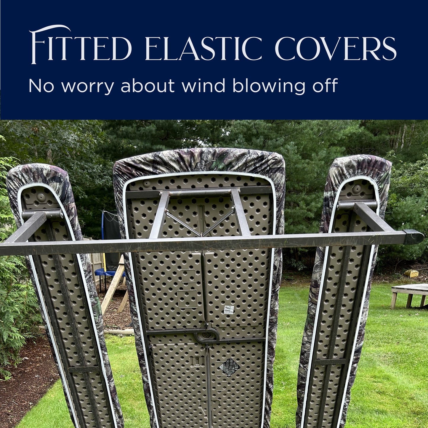 TRUETIMBER® Camo Picnic Table Cover and Bench Covers (set) with Elastic Fit Made in USA