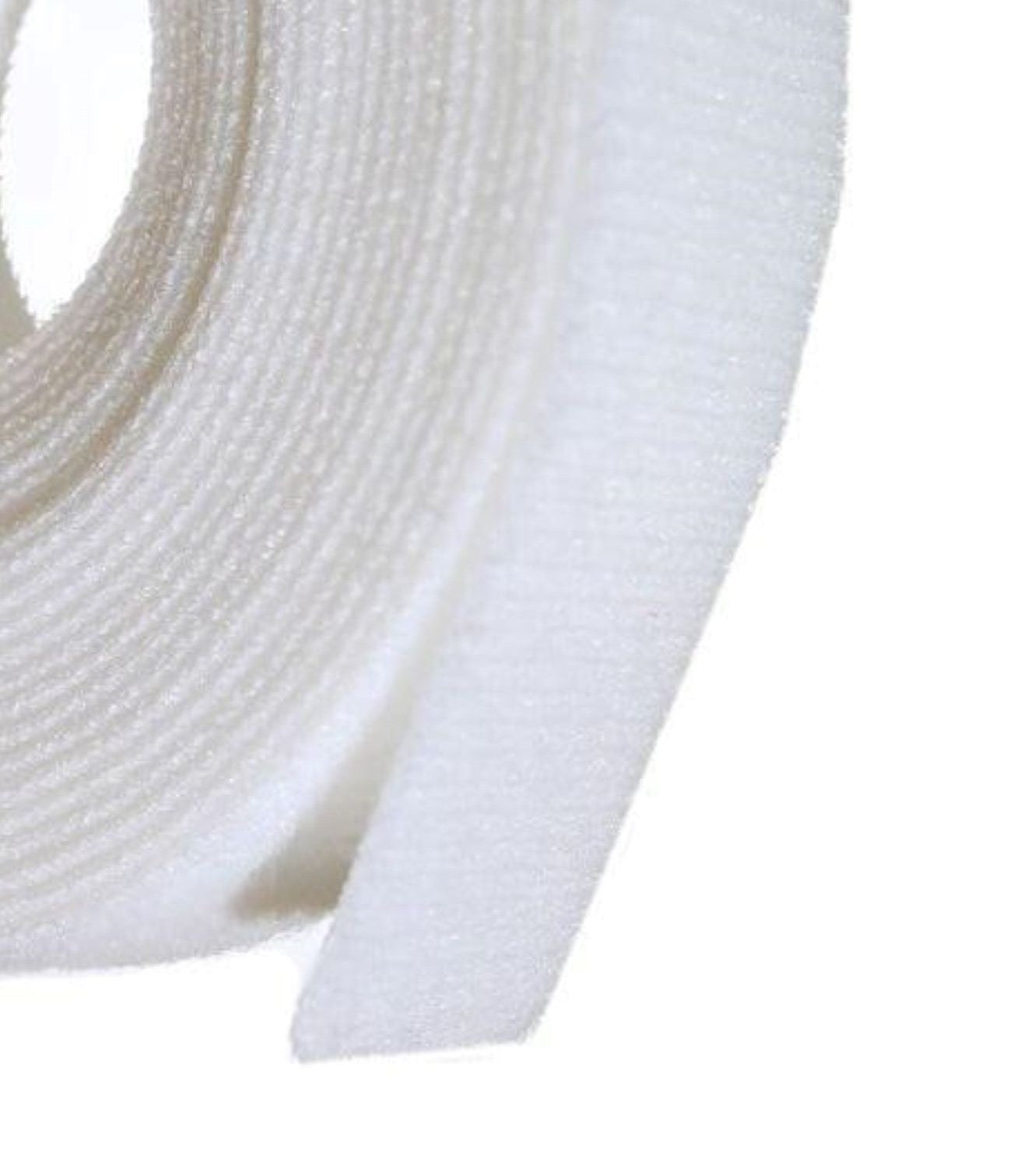 1", 2" & 4" White Sew on (Hook Tape Side Only) Nylon Fabric Non-Adhesive Fastener Interlocking Tape