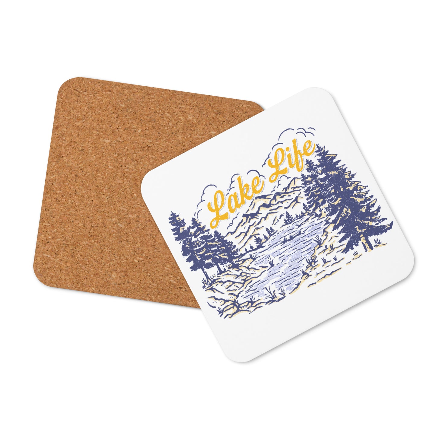 Lake Life Retro Cork-back Coaster