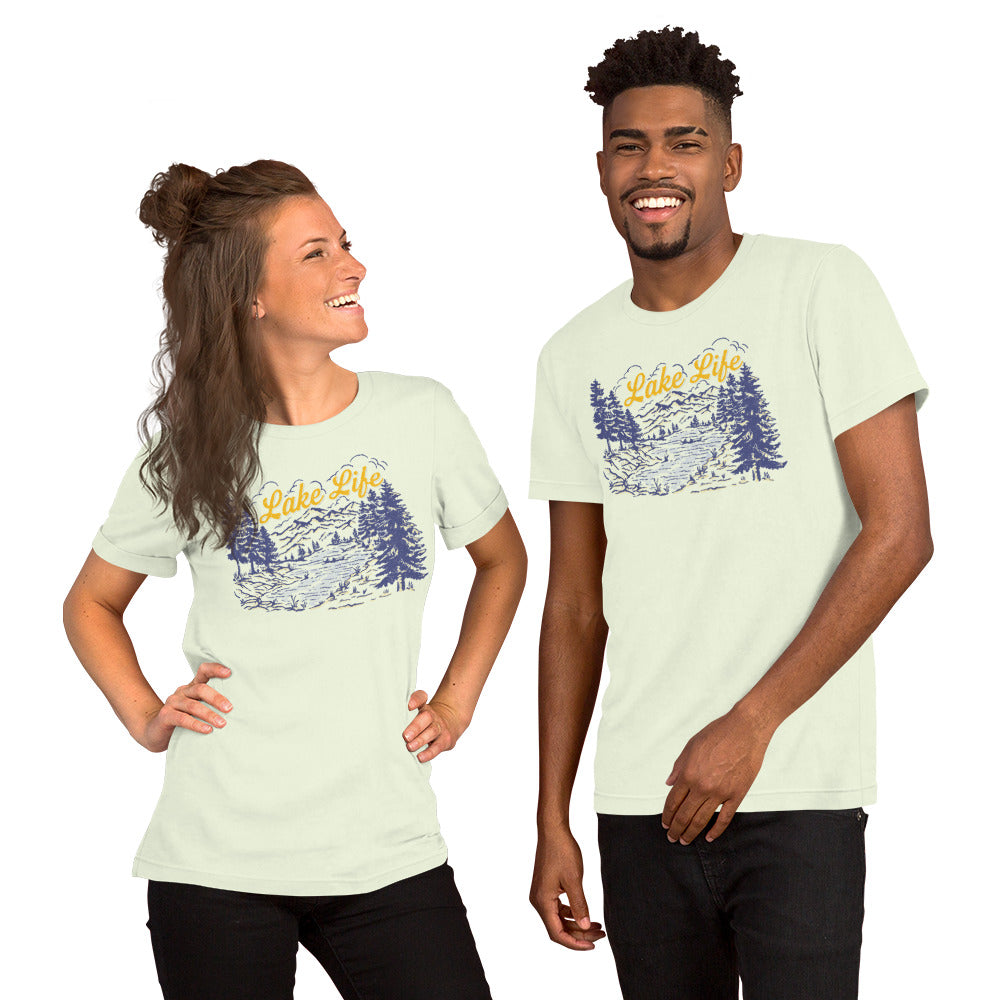 Lake Life Retro Unisex T-shirt Lightweight and Preshrunk Fabric
