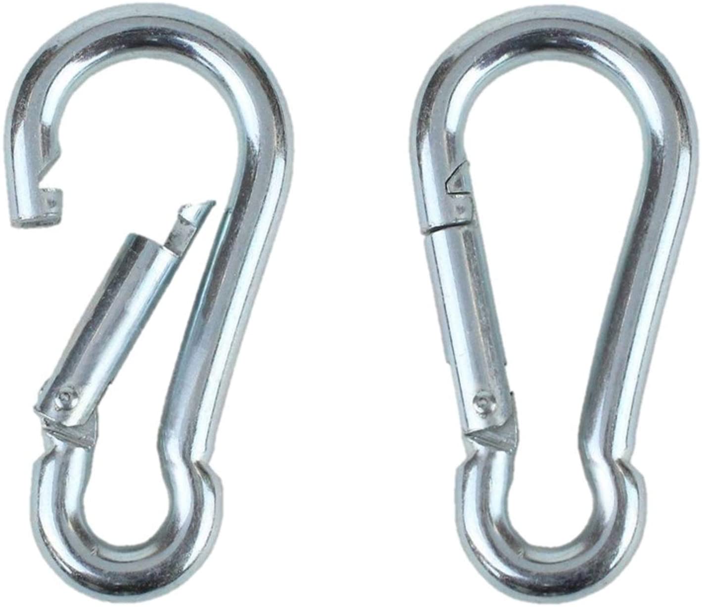 1/4 in Heavy Duty Carabiner Spring Snap Hook 2.36 in Tall x 1/4 in Diameter Zinc Plated Holds 660-940 LBS
