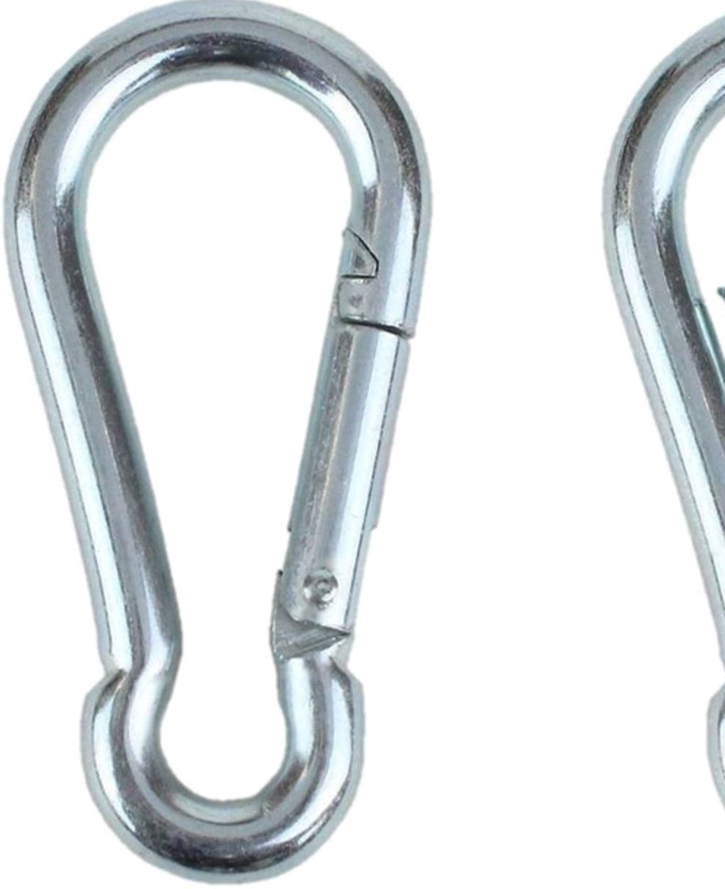 1/4 in Heavy Duty Carabiner Spring Snap Hook 2.36 in Tall x 1/4 in Diameter Zinc Plated Holds 660-940 LBS