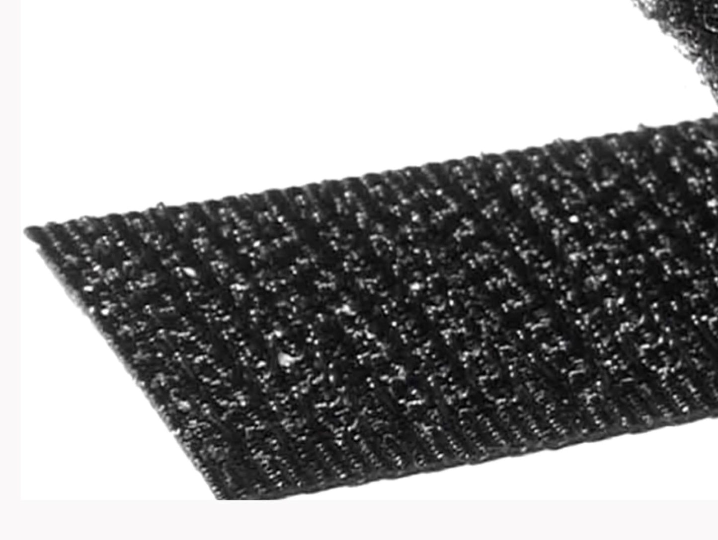 1", 1.5", 2", 3" & 4" Black Sew on (Hook Tape Side Only) Nylon Fabric Non-Adhesive Fastener Interlocking Tape