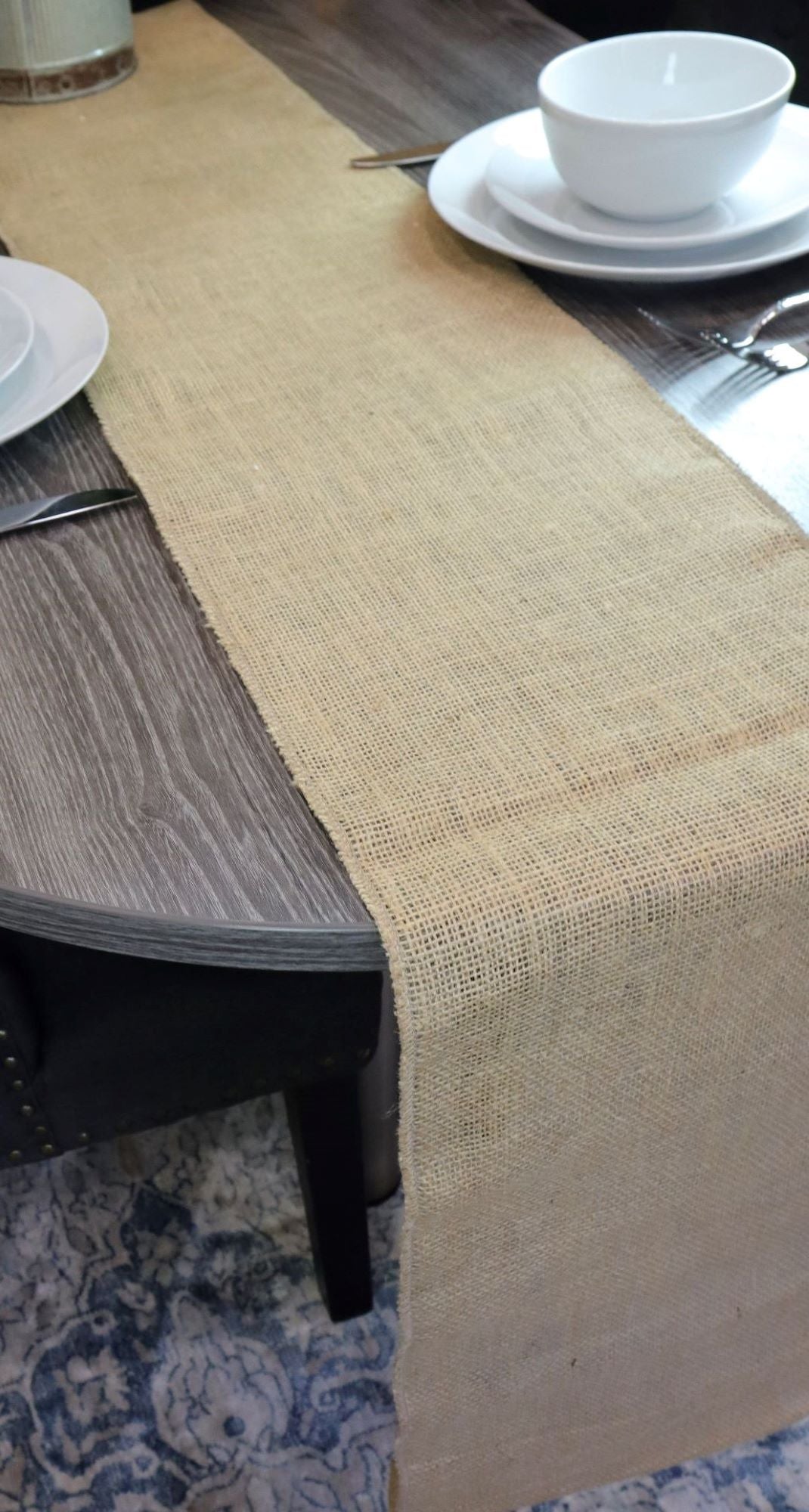 Burlap Natural Jute Table Runners, Made in USA, Rustic Table Décor, Boho Chic, Decor for Weddings, Parties, Birthdays, and Holidays