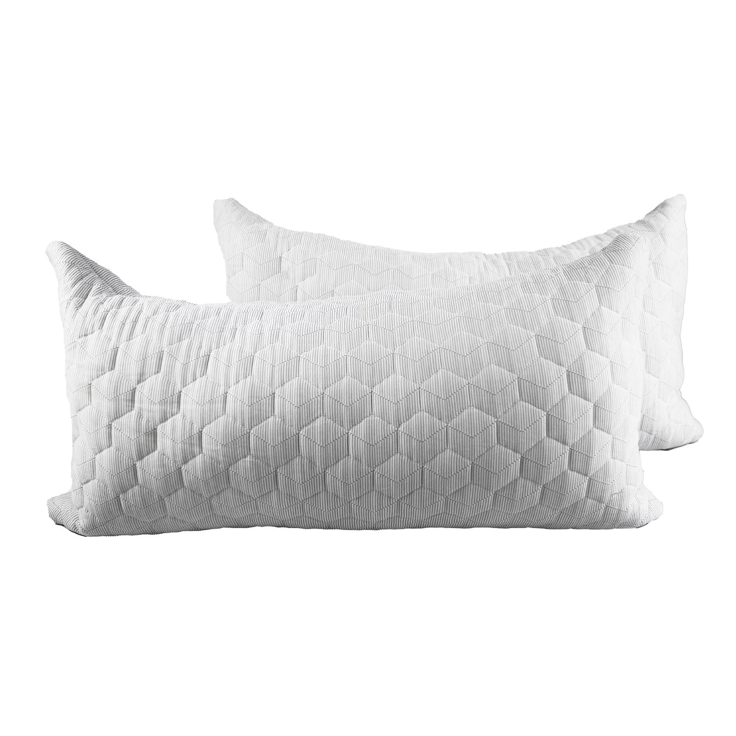 Quilted Standard/Queen or King Bed Sleeping Bed Pillows Lite Gray 2 Pack