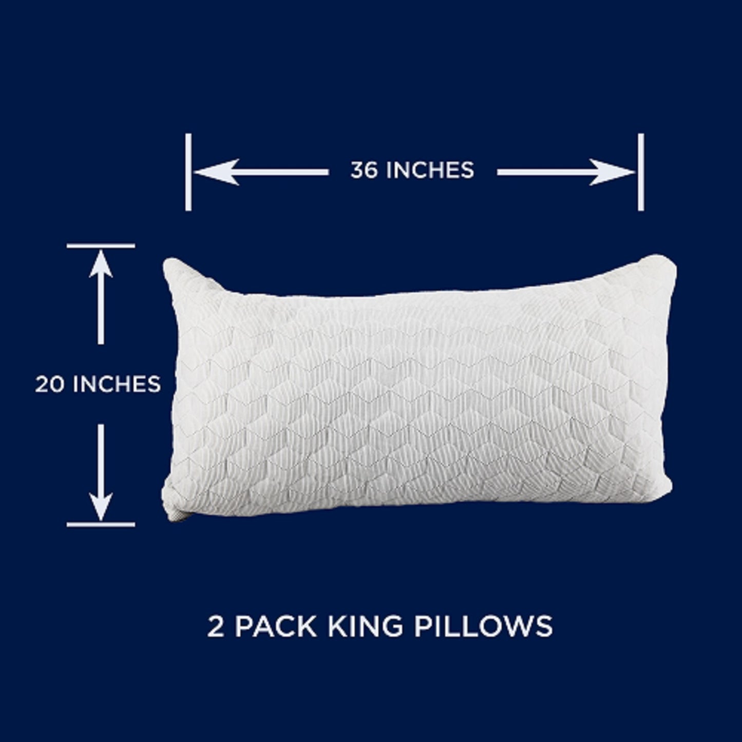 Quilted Standard/Queen or King Bed Sleeping Bed Pillows Lite Gray 2 Pack
