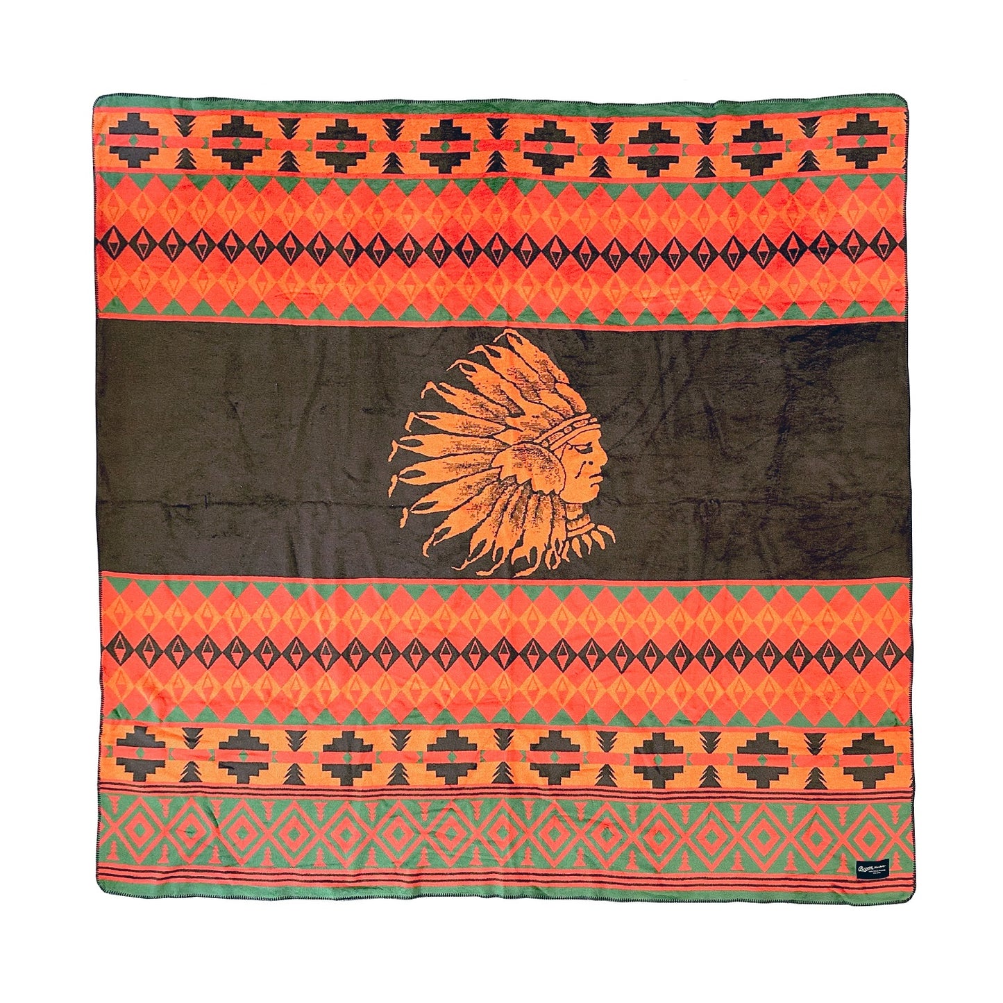 Beacon Blankets Southwestern Chief Henry Native American Design Premium Thick Plush Cotton Blend Blanket/Throw