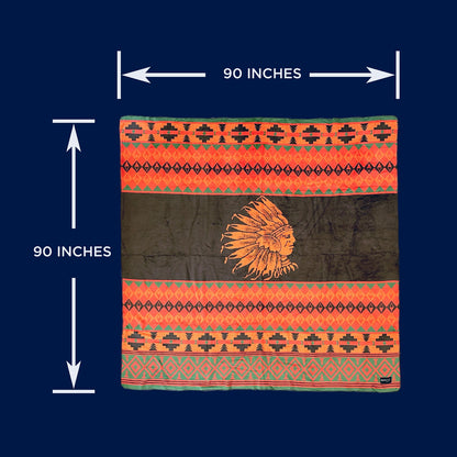 Beacon Blankets Southwestern Chief Henry Native American Design Premium Thick Plush Cotton Blend Blanket/Throw