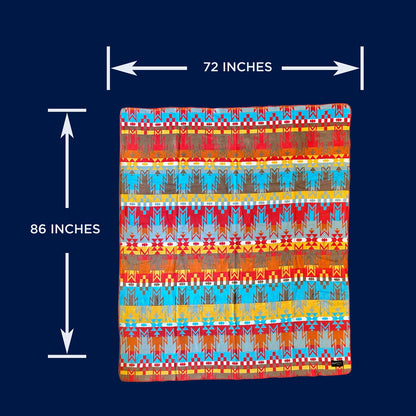 Beacon Blankets Southwestern Wigwam Native American Design Premium Thick Plush Cotton Blend Blanket/Throw