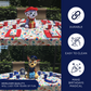 Happy Birthday Tablecloth White Restaurant Quality Polyester Fabric Machine Wash and Dry No Wrinkles No Iron No Stains Made in USA All Sizes