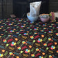 Happy Birthday Tablecloth Black Restaurant Quality Polyester Fabric Machine Wash and Dry No Wrinkles No Iron No Stains Made in USA All Sizes