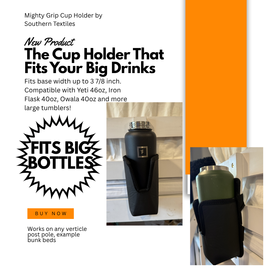 Mighty Grip Cup Holder - Drink Holder for 40oz Large Tumblers and Water Bottles! Made in USA!