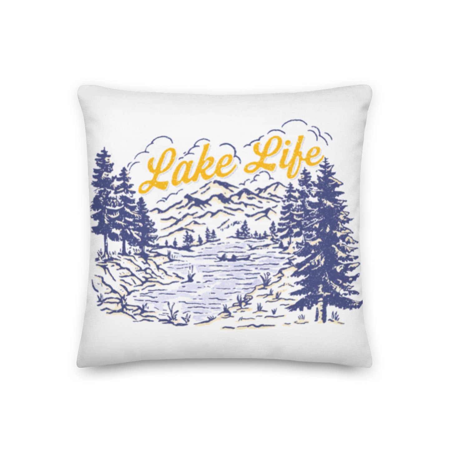 Lake Life Retro Premium Throw Pillow