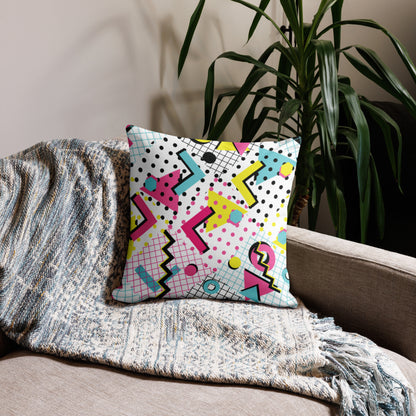 Throwback Retro 70's 80's 90's Retro Premium Throw Pillow
