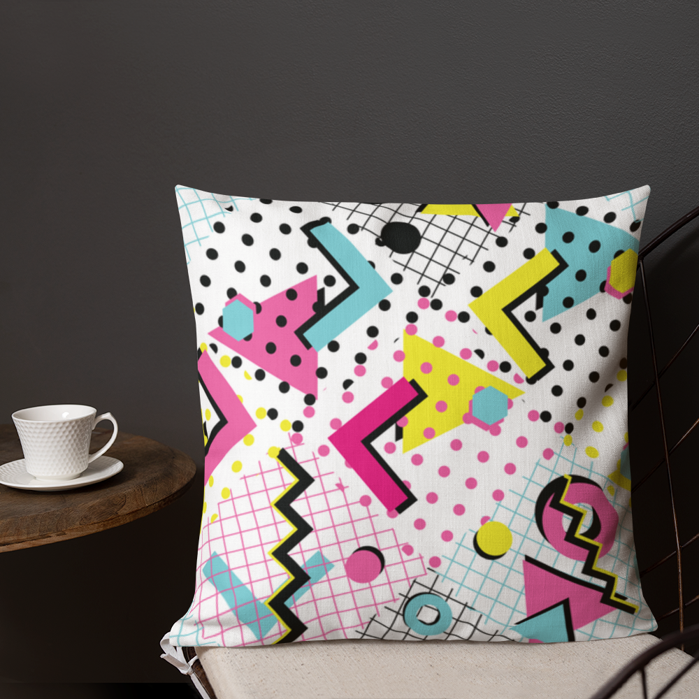 Throwback Retro 70's 80's 90's Retro Premium Throw Pillow