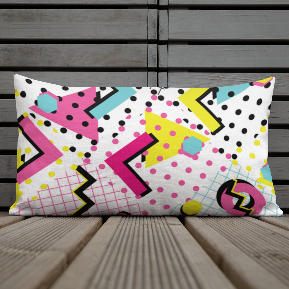 Throwback Retro 70's 80's 90's Retro Premium Throw Pillow