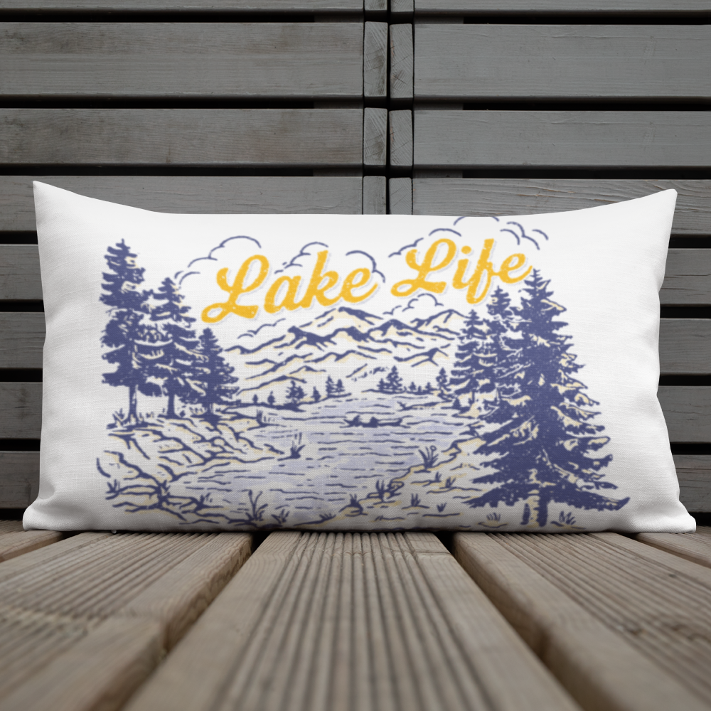 Lake Life Retro Premium Throw Pillow