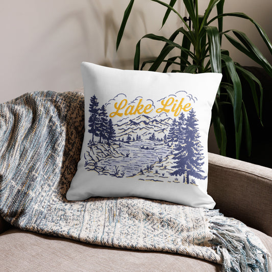 Lake Life Retro Premium Throw Pillow