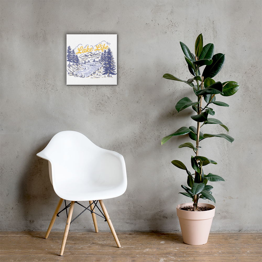 Lake Life Retro Canvas Print for Home Decor