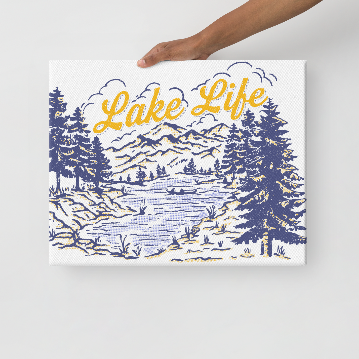 Lake Life Retro Canvas Print for Home Decor