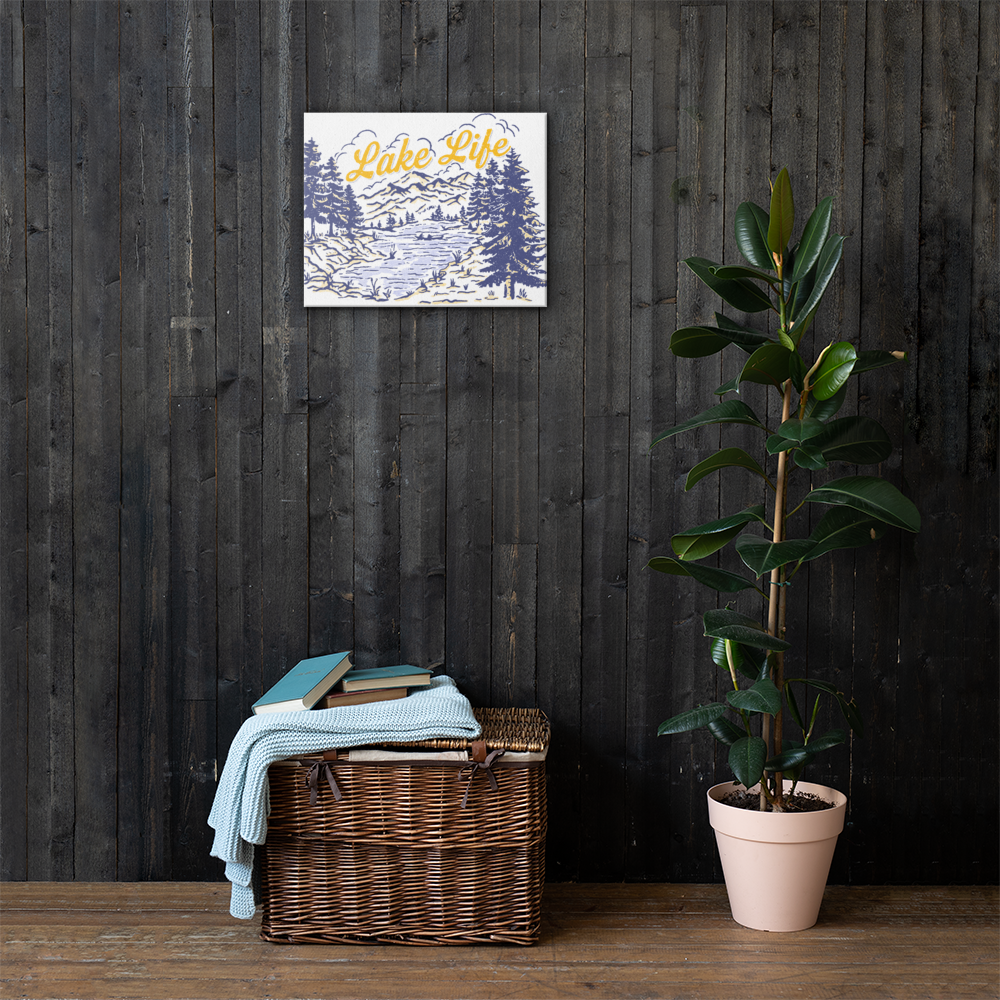 Lake Life Retro Canvas Print for Home Decor