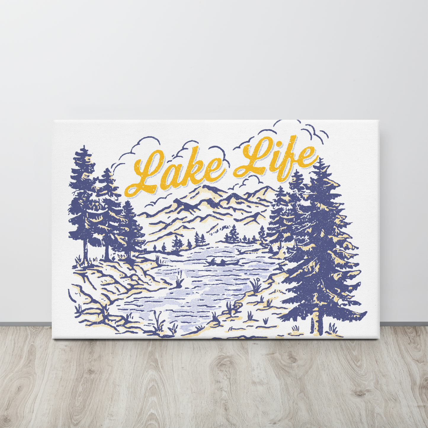 Lake Life Retro Canvas Print for Home Decor