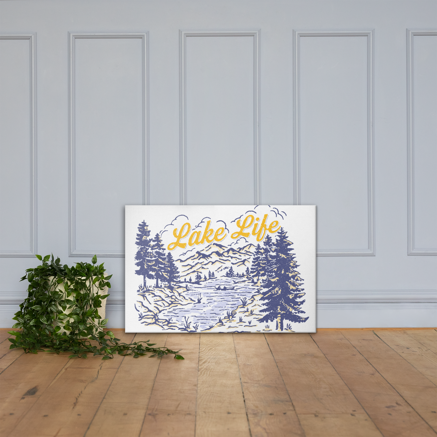 Lake Life Retro Canvas Print for Home Decor