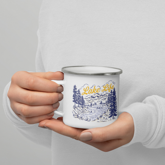 Lake Life Retro Enamel Mug 12 oz