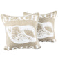 Beach House Shell Tan Stuffed Decorative Throw Pillow Beach Home Décor-2pk