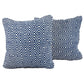 Blue and White Geometric Diamond Textured Decorative Throw Pillow Shell/Stuffed Home Décor 2pk