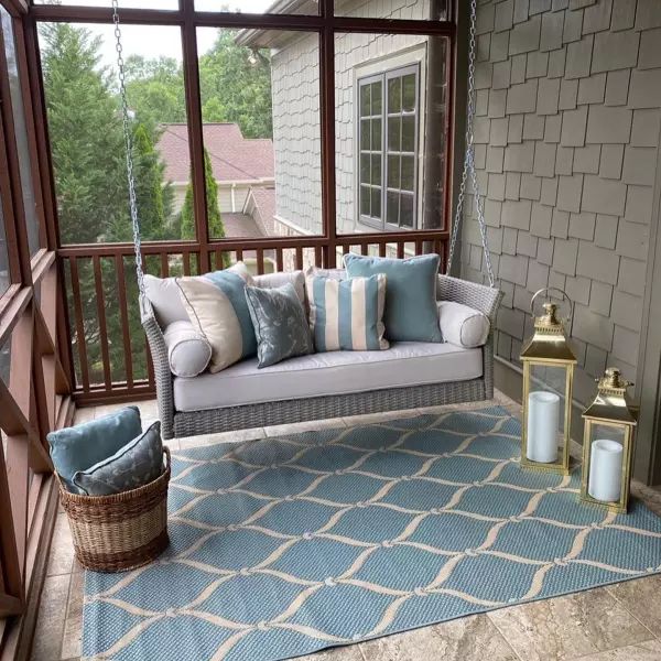 Sunbrella Fabric Solana Seagull Stripe #32008 54"wide Per Yard Outdoor/Indoor 100% Sunbrella® Acrylic