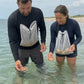 Hands-Free White Mesh String Clamming Scalloping Bag – 16.5" x 13.5" with 30" Adjustable Strap 2 Pack