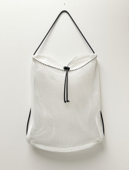 Hands-Free White Mesh String Clamming Scalloping Bag – 16.5" x 13.5" with 30" Adjustable Strap 2 Pack
