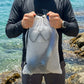 Hands-Free White Mesh String Clamming Scalloping Bag – 16.5" x 13.5" with 30" Adjustable Strap 2 Pack