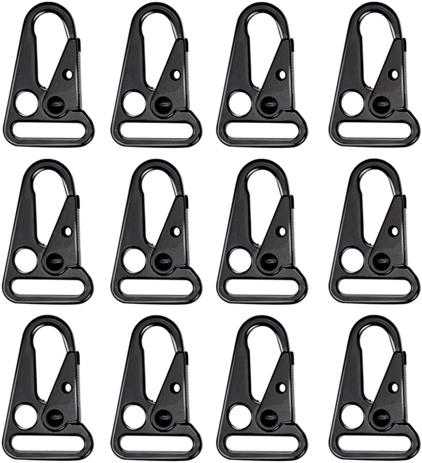 1in Heavy Duty HK Snap Hooks Black Metal Clip Hooks Attach Webbing Belt Clip Keychain Rings Carrying Tools
