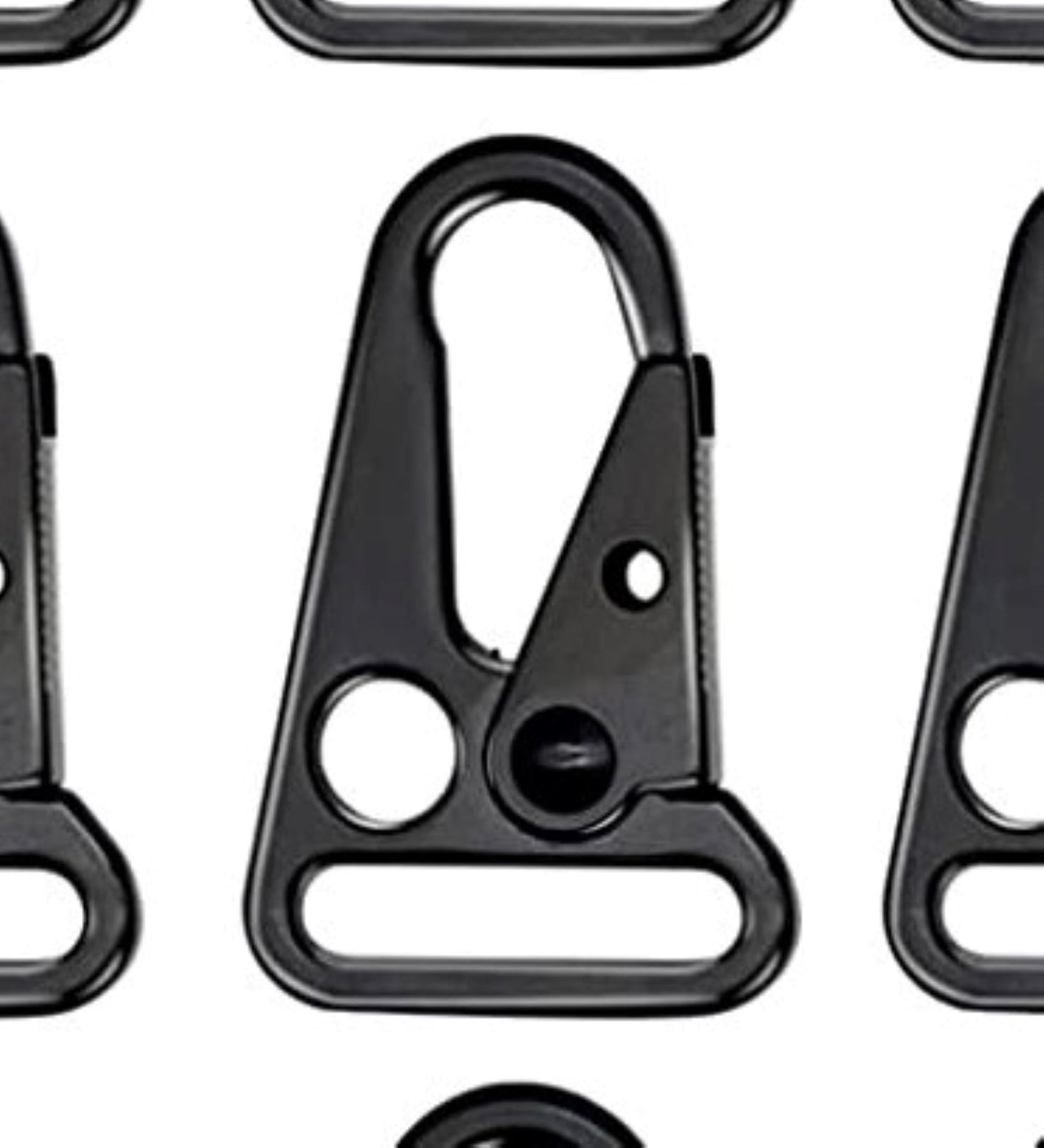 Southern Textiles 1in Heavy Duty HK Snap Hooks Black Metal Clip Hooks Attach Webbing Belt Clip Keychain Rings Carrying Tools 6 Pack