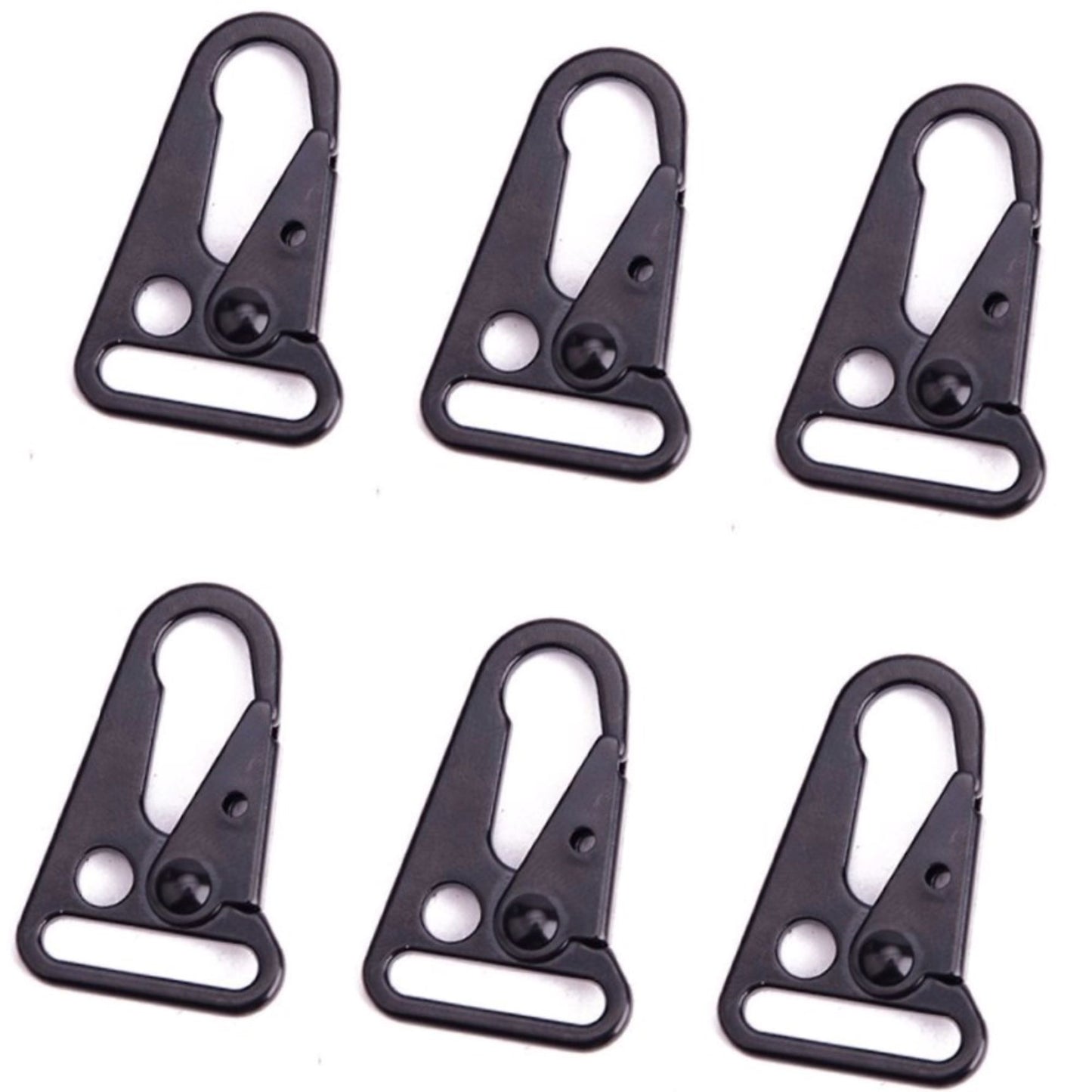 1in Heavy Duty HK Snap Hooks Black Metal Clip Hooks Attach Webbing Belt Clip Keychain Rings Carrying Tools