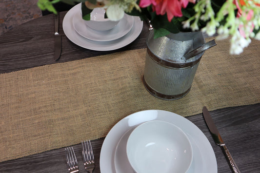 Burlap Natural Jute Table Runners, Rustic Table Décor, Boho Chic, Decor for Weddings, Parties, Birthdays, and Holidays